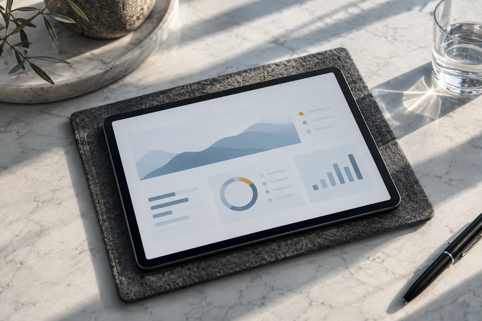 Illustration : une synthèse informatique consultable sur tablette au début de la journée.