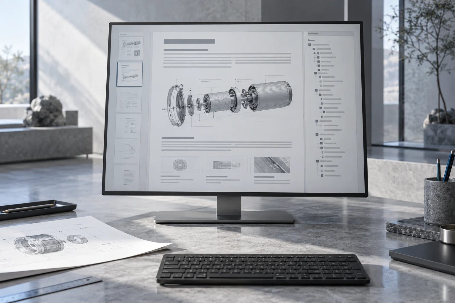 Illustration du travail d’édition structurée ; l’écran ne représente pas l’interface réelle d’HTML Editor.
